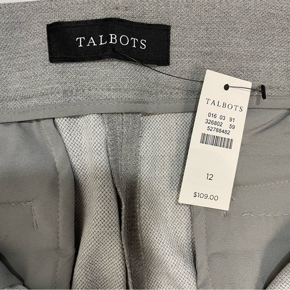 NWT New $109 Talbots Hampshire Ankle Grey Pants Size 12 - Picture 8 of 9